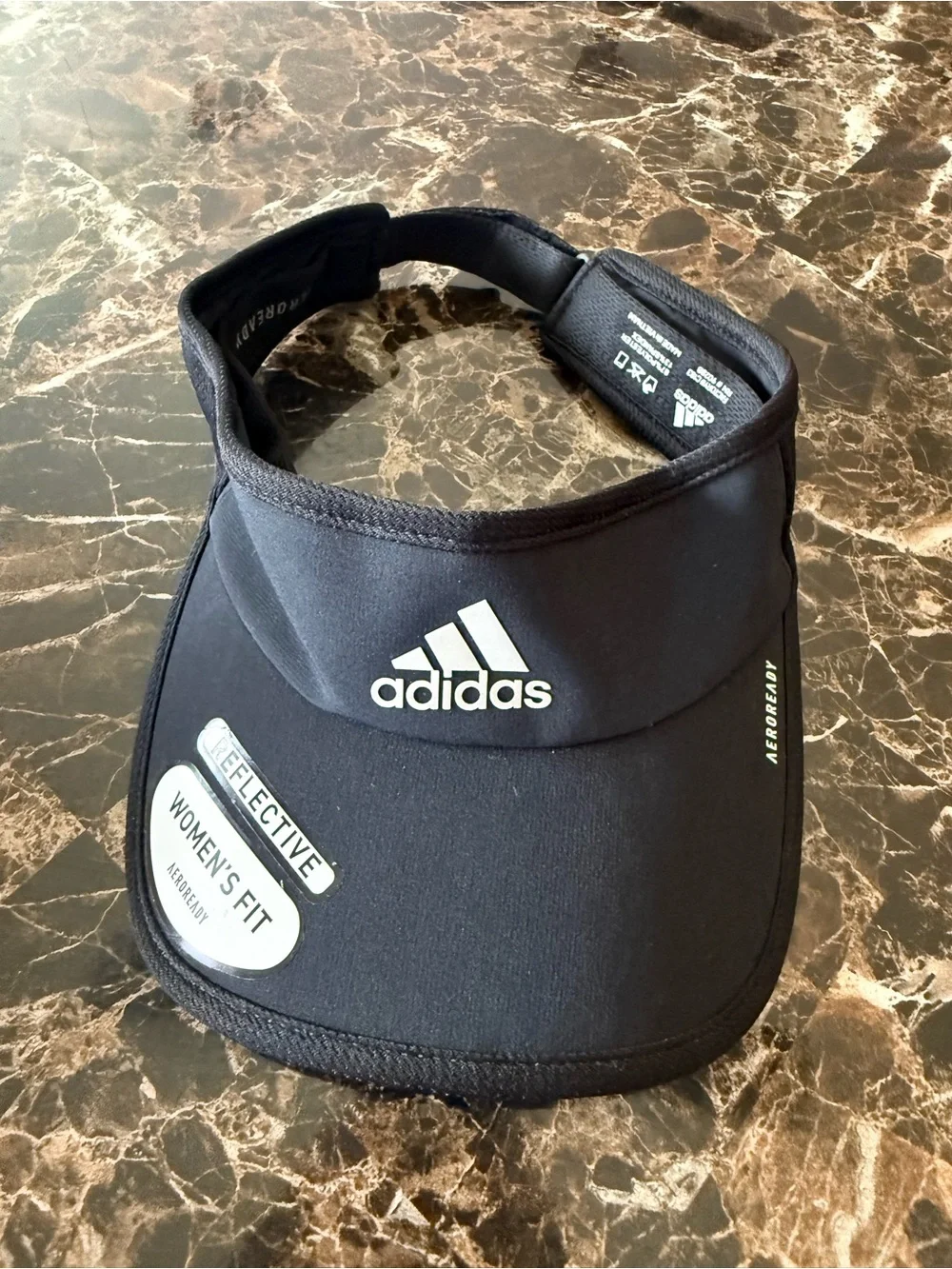 adidas Black Women's Athletic Visor with White Logo